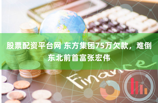 股票配资平台网 东方集团75万欠款，难倒东北前首富张宏伟